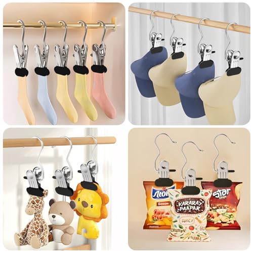 25-Piece Stainless Steel Laundry Hook Hangers with Clips