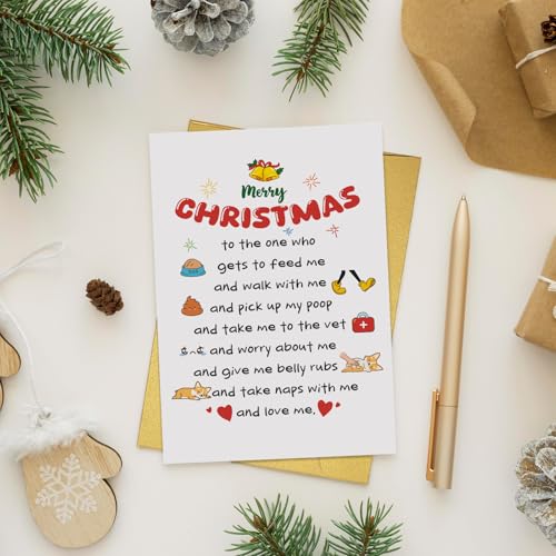 Obbyidk Funny Dog Christmas Card for Dog Mom and Dad