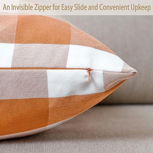 Volcanics Orange and White Outdoor Pillow Covers 18x18 Set of 2 - Farmhouse Halloween Decor