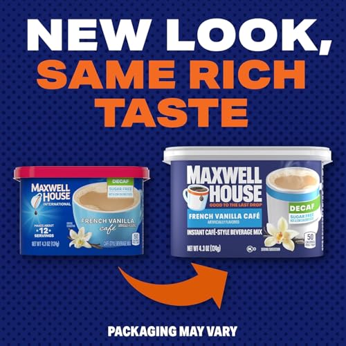 Maxwell House French Vanilla Cafe Instant Beverage Mix, Decaf & Sugar Free