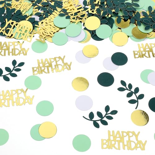 Sage Green Happy Birthday Confetti Table Scatter Decorations - 200 Pcs