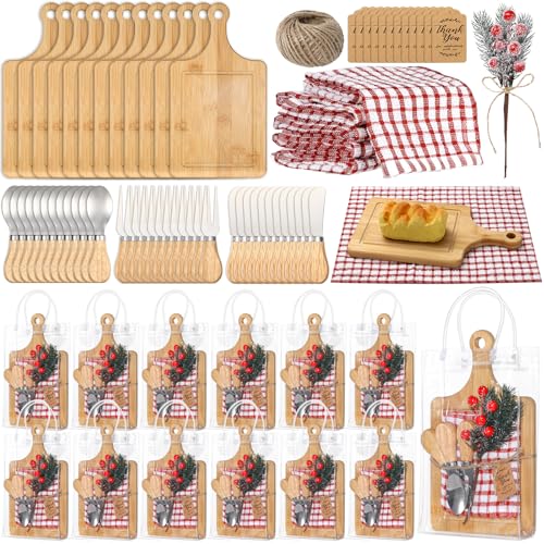 12-Piece Christmas Cheese Board Gift Set with Bamboo Cutting Board & Utensils