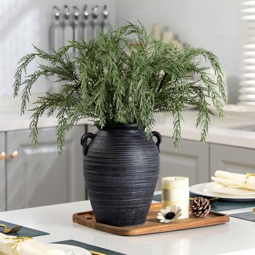 Modern 24 Inch Artificial Cedar Branches Set - 6 Pcs Winter Decor