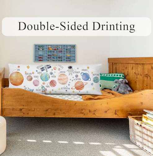 Solar System Body Pillow Cover - 20x54 Inch Soft Flannelette Case