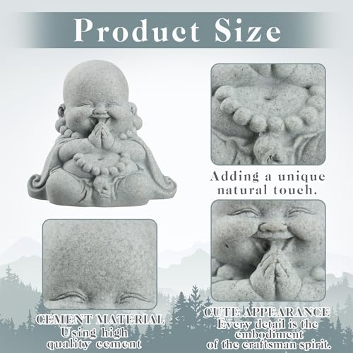 Zen Monk Buddha Statue - Sandstone Prayer Figurine for Home Decor