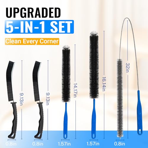 RUENVUE Black Dryer Vent Cleaner Kit - Extra Long Flexible Brushes for Lint Dust Pet Hair