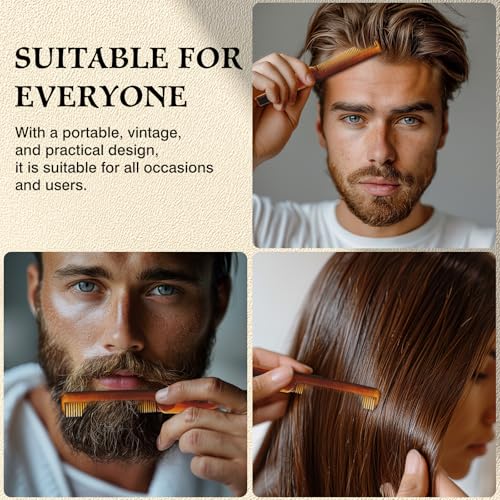 Zoolinn Folding Pocket Comb, 6.69-Inch Amber Finish Fine Tooth Grooming