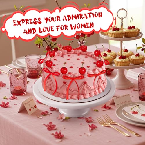 24 Pcs Fake Cherry Cake Toppers with Red Bows for Party Dessert Decor