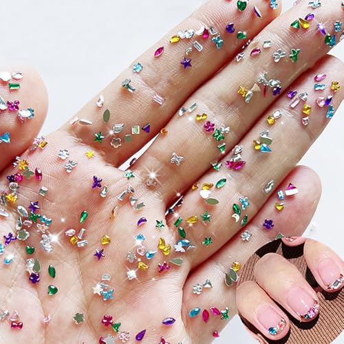 Mini Rhinestones Nail Art Charms Crystals - 2000Pcs Colorful Gems Set