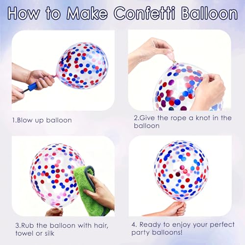 Red and Blue Balloons Set - 60 pcs Navy, 12 Inch Party Decor