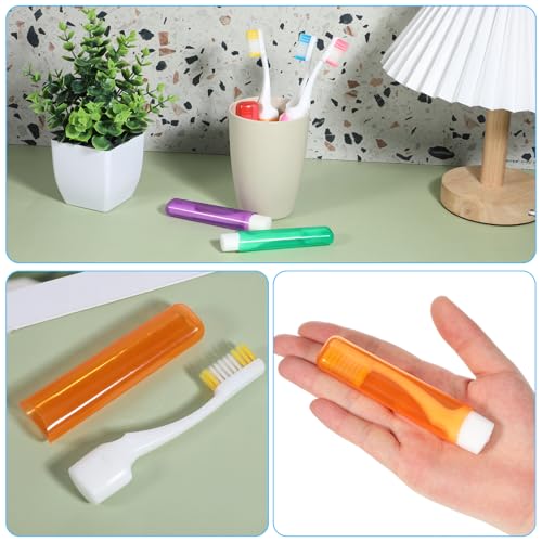 6 Pcs Travel Toothbrush Set, Portable Foldable Toothbrushes with Case
