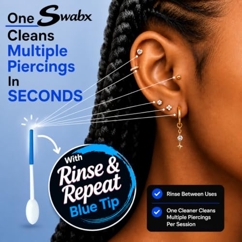 SWABX Insertable Piercing Cleaning Swabs - 2 Count