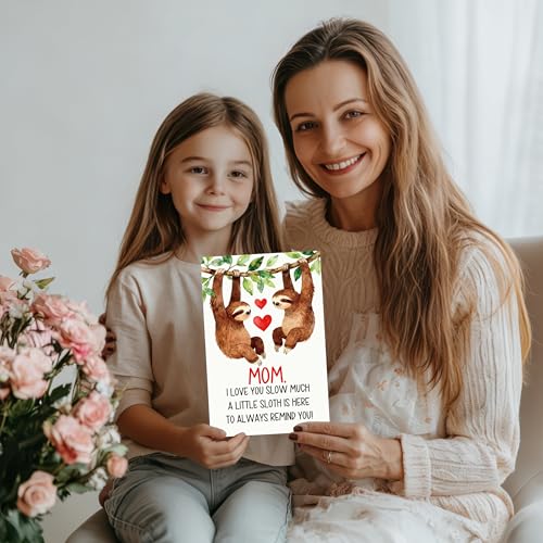 Funny Sloth Mother's Day Card - I Love You Slow Much