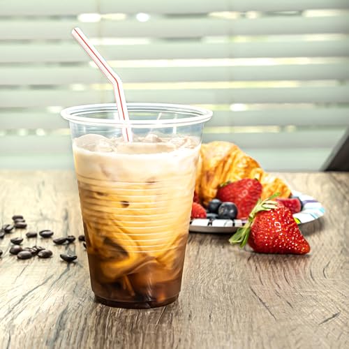 BPA-Free Disposable Striped Flex Straws - 100 Count Assorted Colors