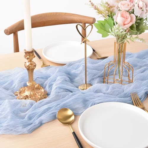 Blue Cheesecloth Table Runner 10 Pack - Fall Wedding Birthday Party Decor 10ft