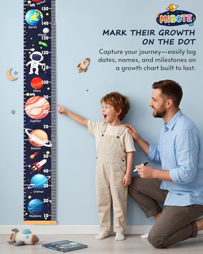 MIBOTE Kids Growth Height Chart - Removable Canvas Ruler, 79" x 7.9"