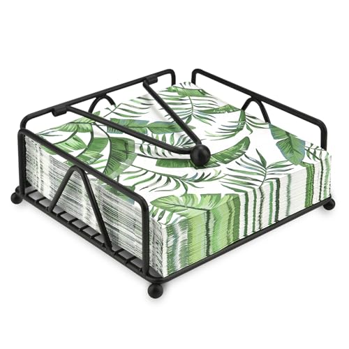Weighted Napkin Holder for Indoor & Outdoor Use - Black Metal