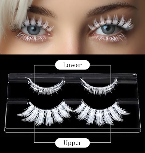 Thrymme White Lashes for Anime Cosplay & Manga Makeup