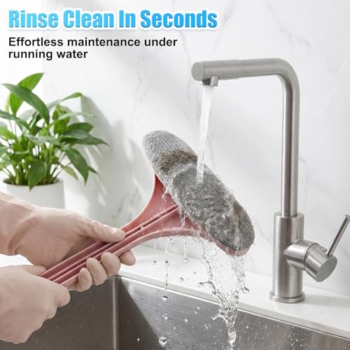 2-in-1 Window Screen Cleaning Brush with Squeegee - Yellow Green