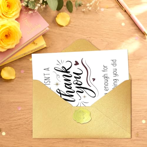 Thank You Card with Envelope & Stickers - 5.3x8 Inch Appreciation Card