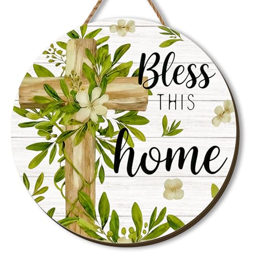 Spring Wooden Wreath for Front Door - Easter Butterfly Welcome Sign