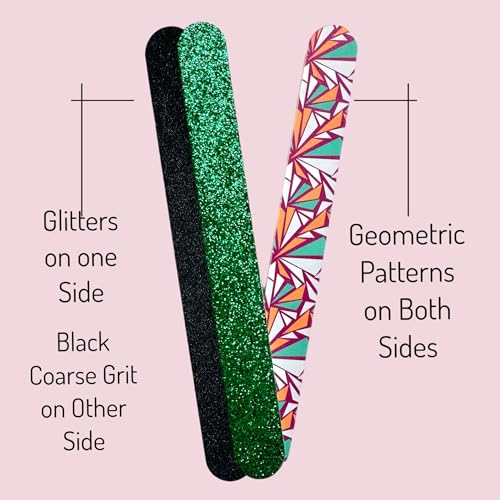 ALAZCO 20-Piece Professional Nail Files & Emery Boards Coarse Medium Grit