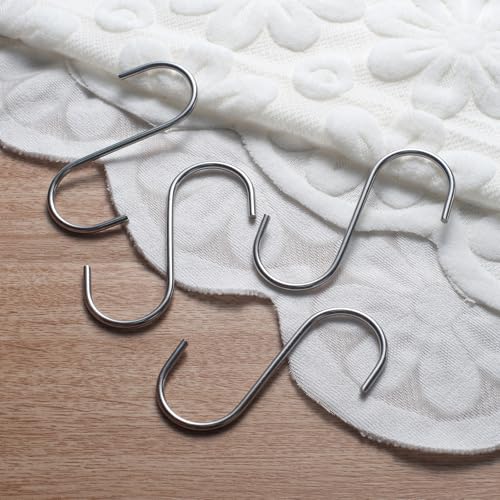 YANGQIHOME Stainless Steel S-Shaped Hooks - 6 Pack for Towels, Coats, and Kitchen Items