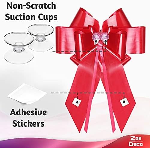 Zoe Deco - Giant Red Car Bow - 23 Inch | Perfect for Birthdays, Weddings, and Surprise Parties