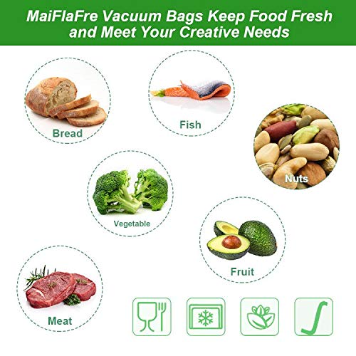 MaiFlaFre 200 Gallon11X16 Vacuum Sealer Bags with Commercial Grade, BPA Free, Heavy Duty.Vacuum Sealer Freezer Bags Compatible with Any Types Vacuum Sealer