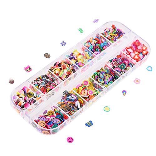CCINEE Polymer Clay Nail Art Slices Assorted Fruit Flower Food Slime Decor