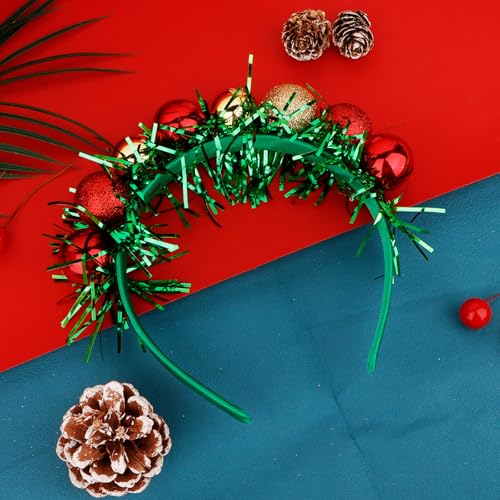 CURASA Green Christmas Disco Ball Headband for Women Holiday Party Hair