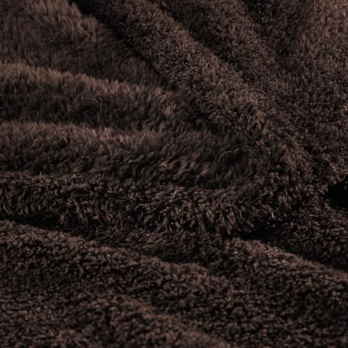 Exclusivo Mezcla Soft Fleece Throw Blanket - Coffee, 50" x 60"