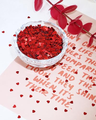 Shapenty 4mm Metallic Heart Confetti Sequins - 10g for Crafts & Party Decor