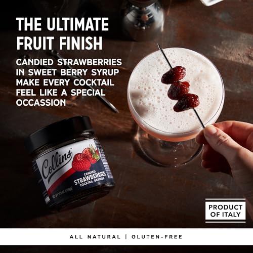 Collins Strawberries in Syrup, Premium Cocktail Garnish, 10.6 oz