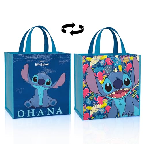 Disney Lilo & Stitch Reusable Tote Bag - 15-Inch Durable Grocery Bag