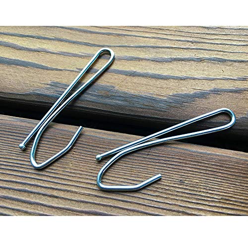 60 Pack Stainless Steel Pinch Pleat Curtain Hooks - 2.65"