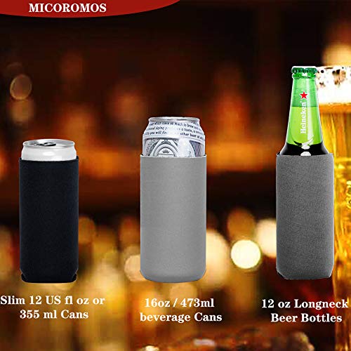 MICROCOSMOS Slim Can Coolers - 12 Pcs Collapsible Soda Sleeves