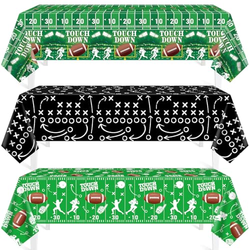 Football Party Tablecloths - Set of 3 Rectangle Covers, 51x86in