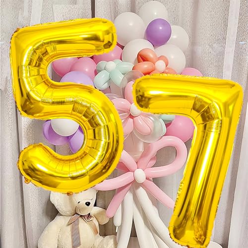 40 Inch Gold Number 59 Balloon for Birthday and Anniversary Celebrations