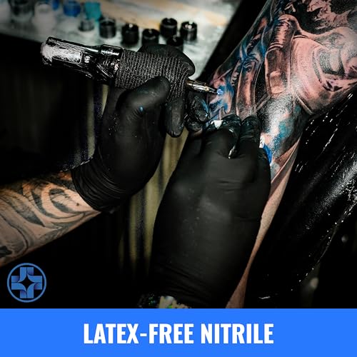 Saniderm Medium Nitrile Tattoo Gloves - 4.5 mil, Box of 100