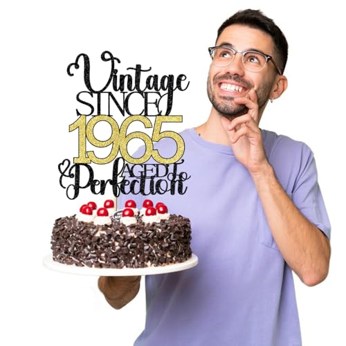 Vintage 1965 Aged To Perfection 61st Birthday Cake Topper