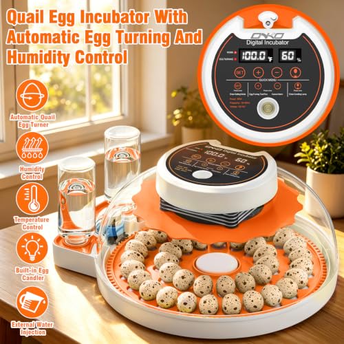 ONKO Automatic Quail Egg Incubator with Humidity & Egg Turning