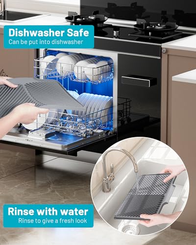 Silicone Dish Drying Mat with Drainage - 15.8" x 13"