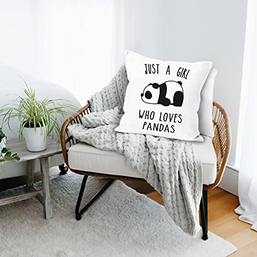 Panda Bear Throw Pillow Cover - 18x18 Inch, White - Perfect Gift