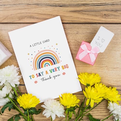 Goroar Cute Thank You Card with Rainbow Design - 5.3x8 Inches