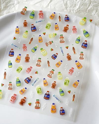 Lulir 3D Embossed Nail Stickers Cartoon Bubble Relief Art Decals