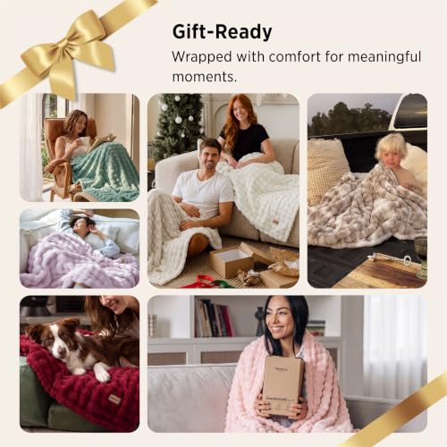 Bedsure Cloud Bubble Throw Blanket - Red, 50x60 Inches, Christmas Decor