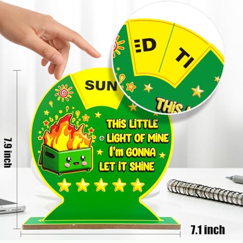 Funny Wooden Dumpster Fire Desk Accessory with Rotating Display