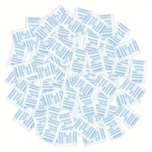Boolavard Silica Gel Pouches 2g x 50 Pack Moisture Absorbers for Home & Travel