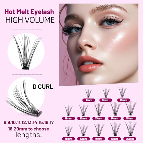 Dedila Individual Cluster False Eyelashes 20D D Curl Natural Soft Black DIY